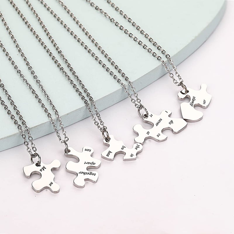 Yonhon 5 BFF Best Friend Necklace Puzzle Friendship Sister Necklace for 5 - Image 3